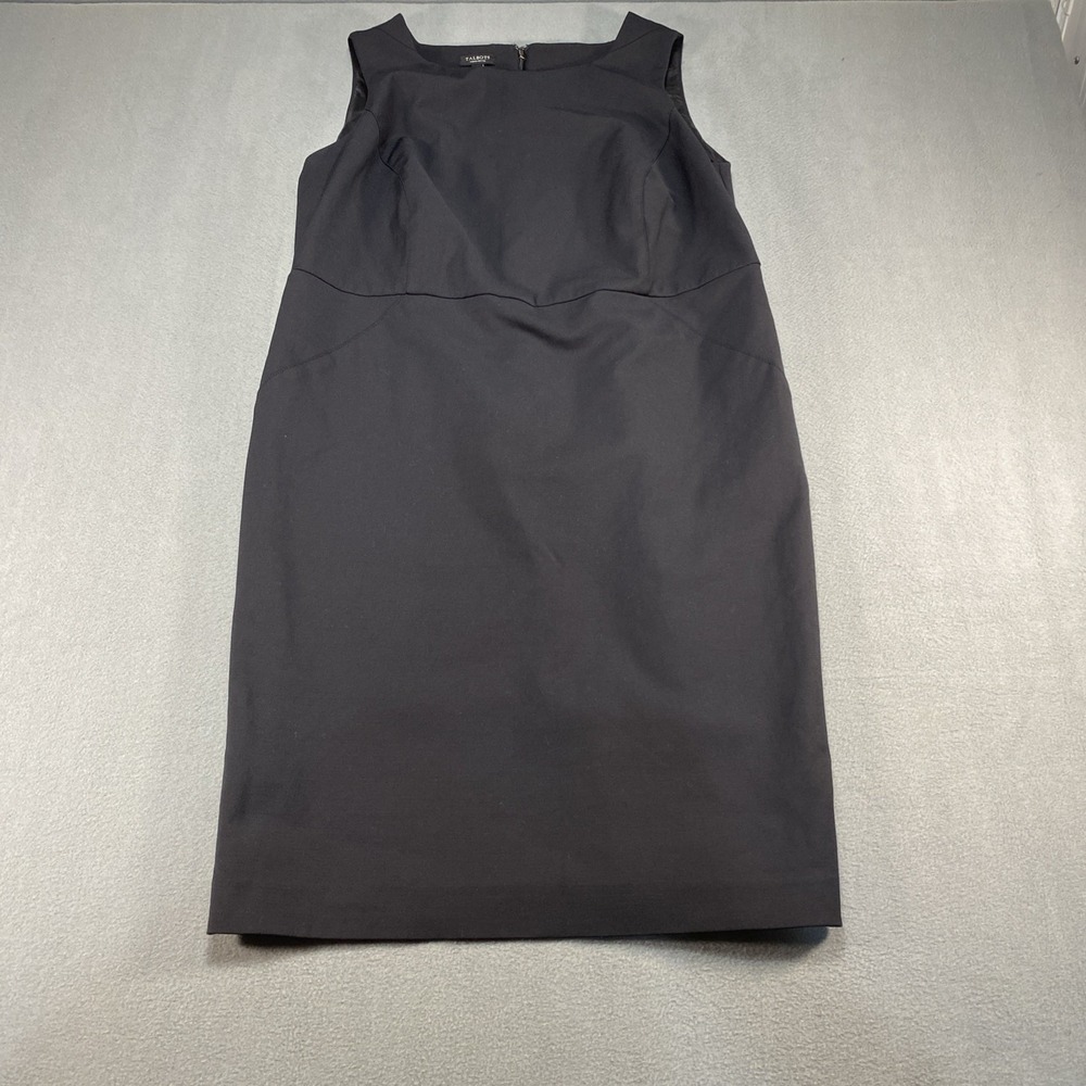 Talbots Women's 14WP Shift Dress Black Sleeveless Back Zip Office Casual